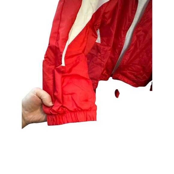 Vintage Men’s ASICS Full Zip Red White Windbreaker Jacket XL - Picture 6 of 10